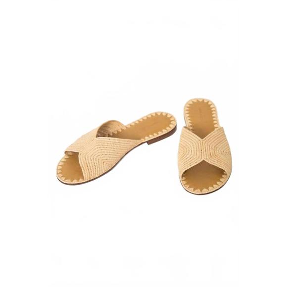 NEW CRAFTBERBER women's moroccan raffia sandals in beige - Picture 1 of 3